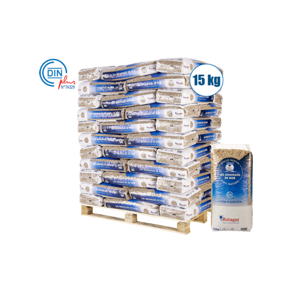 Pellet Butagaz DIN+ Premium 100 % harzig – Palette mit 66 Säcken à 15 kg